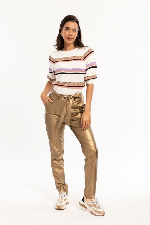 Studio Anneloes Mita Faux Leather Trousers 08660