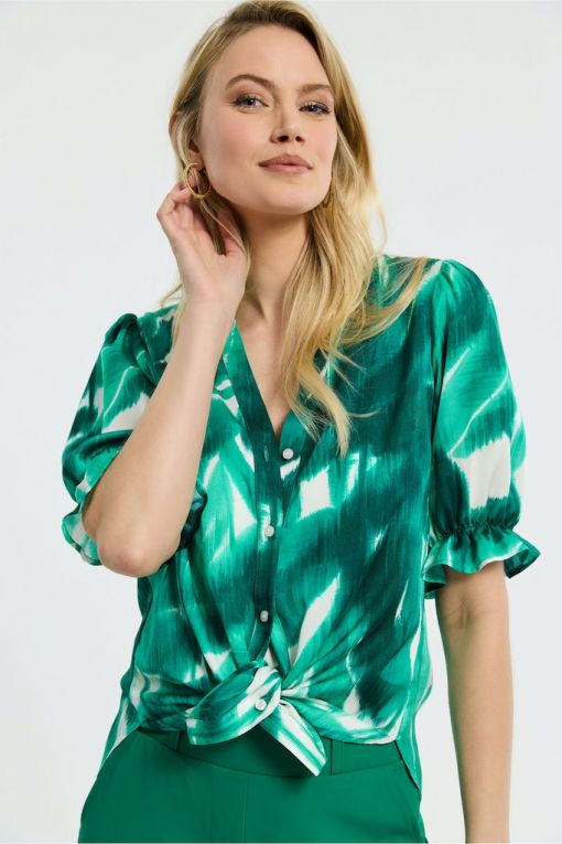 Studio Anneloes Fawn Satin Palm Blouse 08955