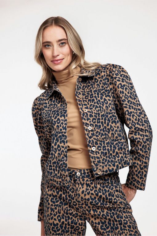 Studio Anneloes Ange Leopard Denim Jacket 09050